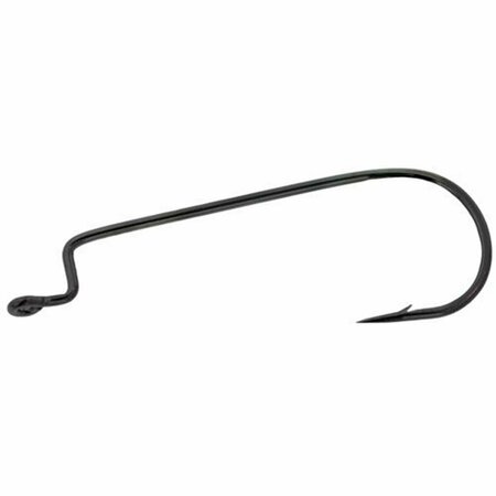 EAGLE CLAW Lazer Worm Round Bend Hook, Platinum Black - Size 4 L091GH-4/0